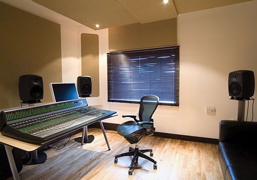 recording desk in studio